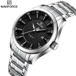 ساعت مچی مردانه Naviforce مدل NF9281 | بند سیلیکونی خاکستری، صفحه و قاب خاکستری | اسپرت و مقاوم - تصویر 3